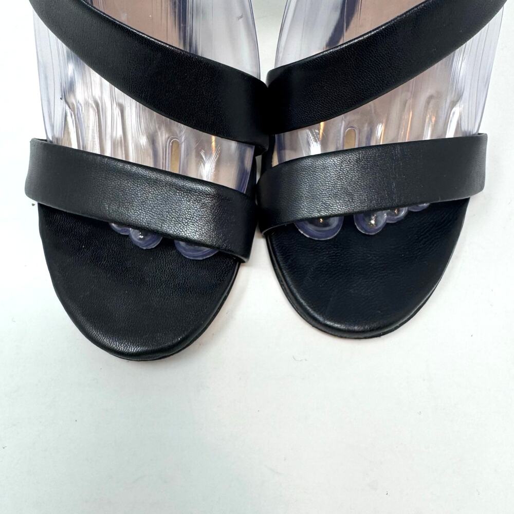SCHUTZ Lauanne Heels Shoes 7 Black Leather Ankle Strap Brazil Dark Romantic Goth - Picture 4 of 12